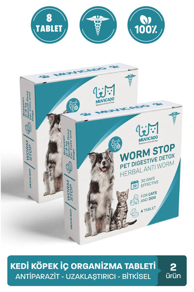 muvicado Kedi Köpek İç Organizma Parazit Köpek Kedi Vitamini Kedi İç Dış Anti Parazit Kedi Köpek Ödülü