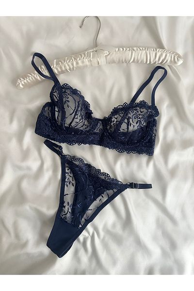 EDLİNGERİE Σετ Swan Navy Blue Bralet