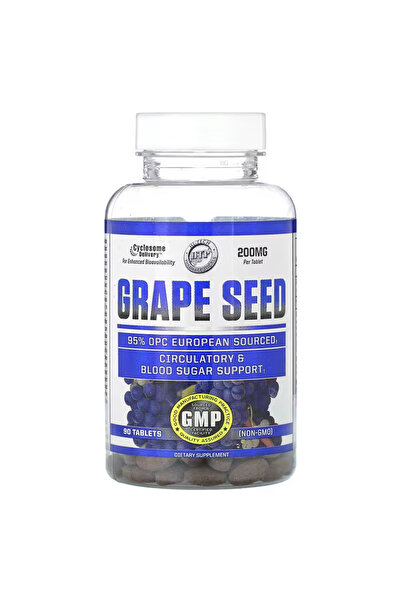 HiTech Pharmaceuticals, Grape Seed (Üzüm çekirdeği ekstrat) 200 mg, 90 Tablet