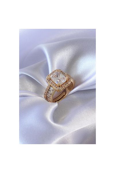 Marsilyan Gold Color Zircon Stone Women's Ring - TJ-BYK2582