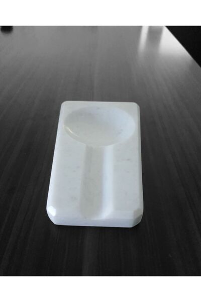 e-doğaltaş Çok Amaçlı Beyaz Mermer Kaşıklık Ve Puro Küllüğü