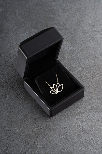 Silvano Jewelry 925 Ayar Gümüş Işıklı Kutuda Lotus Kolye
