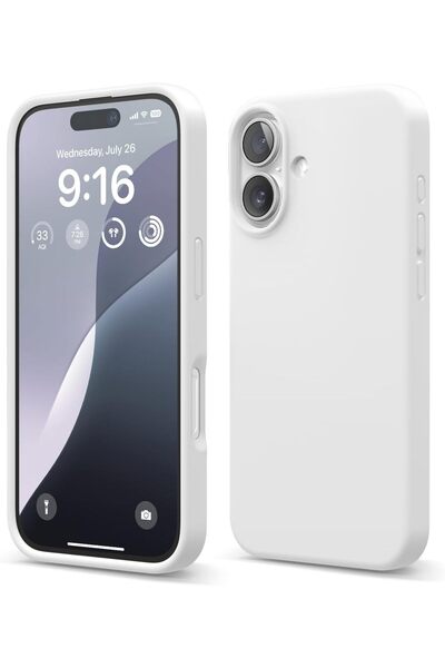 Merwish İphone 16 Plus Uyumlu Logolu Içi Kadife Yumuşak Silikon Kamera Koruma...