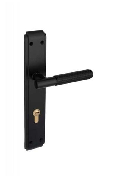 TAFASSELL Long Black Heavy-Duty Door Handle with Circular Grip