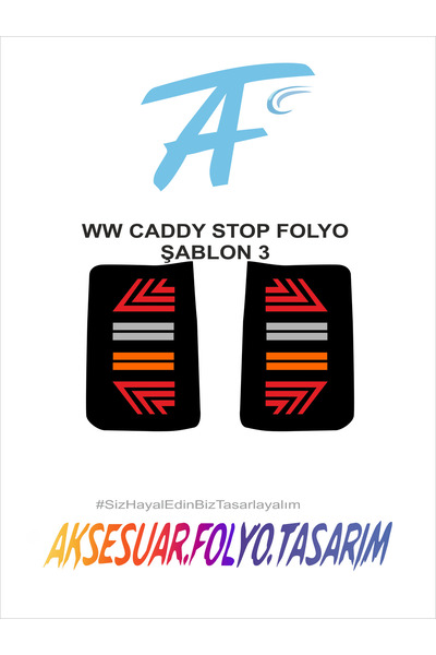 aksesuar folyo tasarım فولكس واجن كادي ستوب فويل