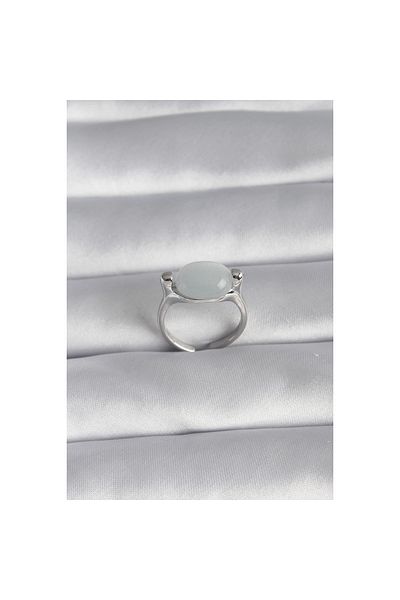 Marsilyan Brass Silver Color Pearlescent Women's Ring - TJ-BYK3012