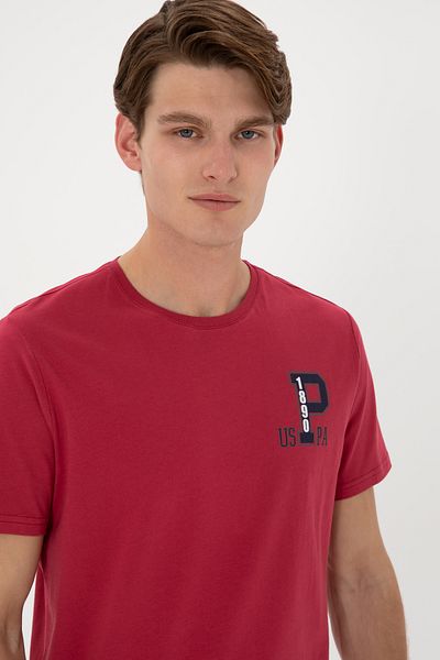 U.S. Polo Assn. Men's Regular Fit Crew Neck Cherry T-Shirt 50306897 -Vr223