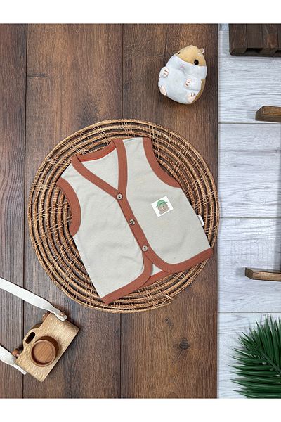 Bolly Baby Baby Vest Camper Teddy Bear Themed Combed Cotton Vest 100% Cotton 0-3-6 Months Buttoned