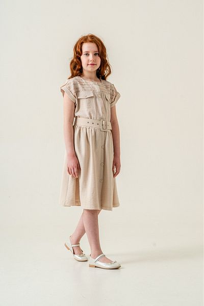 Veni Baby Girl's Linen Dress