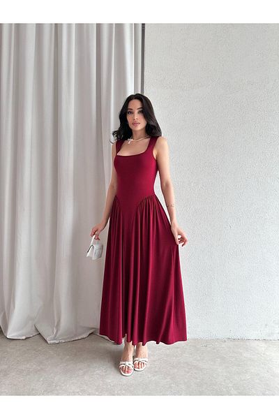 Mooi Butik Ventur Maxi Dress 6347 - Burgundy