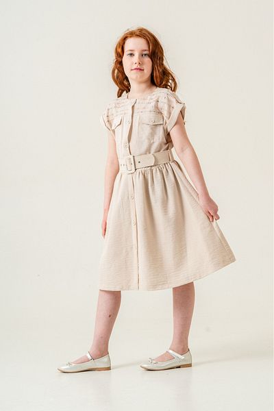 Veni Baby Girl's Linen Dress