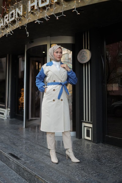 MİSS MERA Kolları kot trençkot