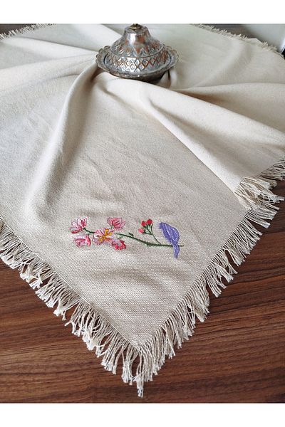 denizli hatırası Buldan Cendere Fabric Authentic Embroidered 105X105 cm Table Cloth