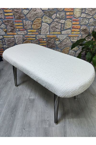 COVER TEKSTİL Κάλυμμα καρέκλας Bohemian νέου μοντέλου ζακάρ PUFF BENCH COVER
