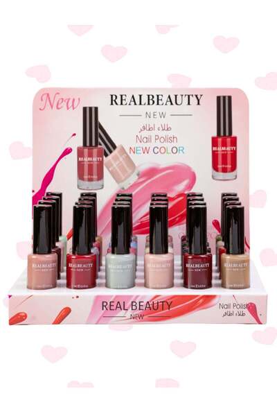 real beauty مجموعة طلاء أظافر متعددة الألوان للبنات، 24 قطعة، 12 مل