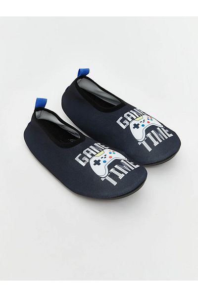 LC Waikiki LCW STEPS Pantofi de mare pentru băiat cu imprimeu Game Over negru