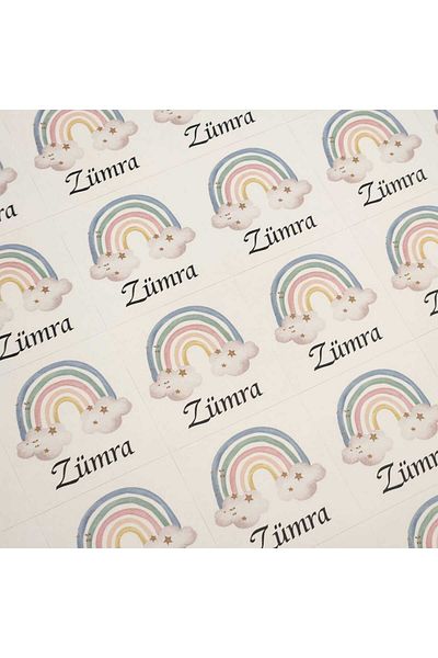 fırsatlar diyarı Rainbow Baby Chocolate Tag - Shiny Coated Square Cut - 3.5 cm 100 Pieces