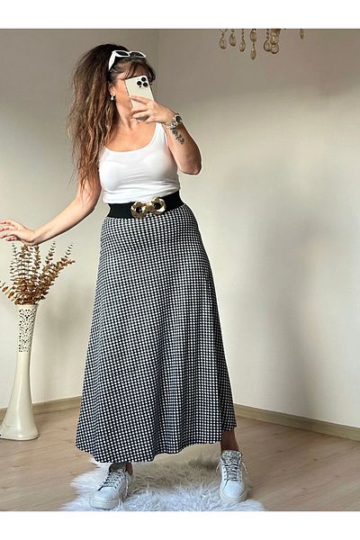 azra moda Fusta cu model picioare de gâscă