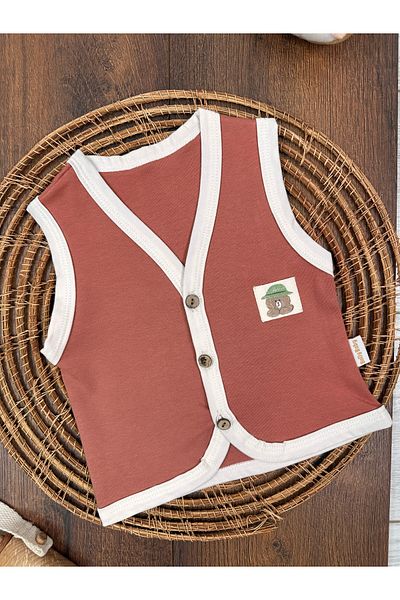 Bolly Baby Baby Vest Camper Teddy Bear Themed Combed Cotton Vest 100% Cotton 0-3-6 Months Buttoned
