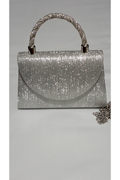 Şarra Gossi حقيبة فستان سهرة فضية حقيبة سهرة فضية حقيبة سهرة فضية