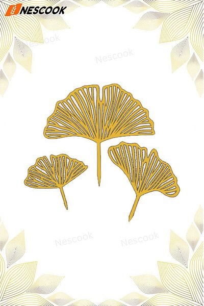 nescook Gold Wire Ginkgo Leaf Cake Decoration / Cake Topper