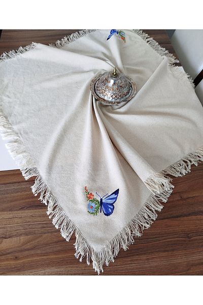 denizli hatırası Buldan Cendere Fabric Authentic Embroidered 105X105 cm Tablecloth