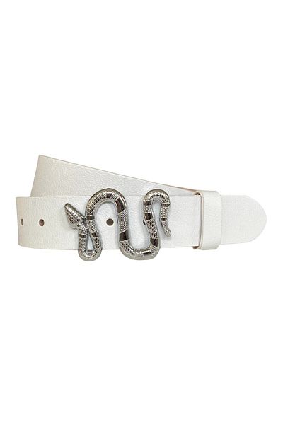 GoDeri 100% piele autentică, blugi albi cu cataramă șarpe argintie pentru femei, centură sport 4 cm=an-byn-46