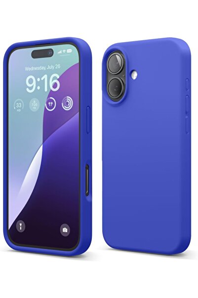 Merwish İphone 16 Plus Uyumlu Logolu Içi Kadife Yumuşak Silikon Kamera Koruma...