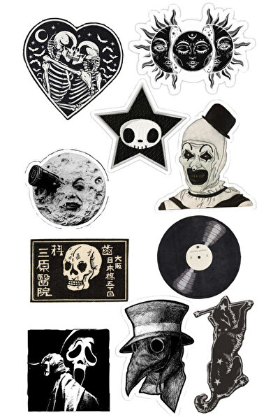 BK Design Gotik Sticker Telefon Laptop Notebook Tablet Defter Matara Stiker E...