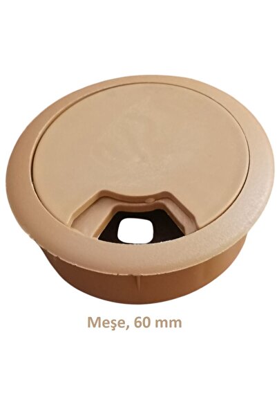 Adilon Masa Üstü Kablo Kanalı Deliği Kapağı Meşe Masa Kapağı 6 cm