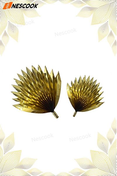 nescook Gold Colored Fan Palm Leaf Cake Decoration