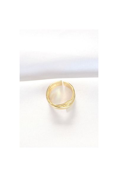 Marsilyan Thick Gold Color Adjustable Ring - Tj-Byk3103