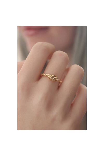 Marsilyan Gold Color Rope Knot Model Women's Ring - TJ-BYK2416