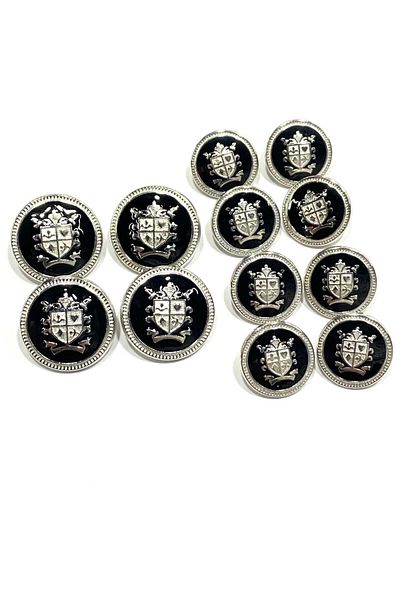 karantuhafiye Blazer Jacket Button 4+8 Suit / Silver Inside Black