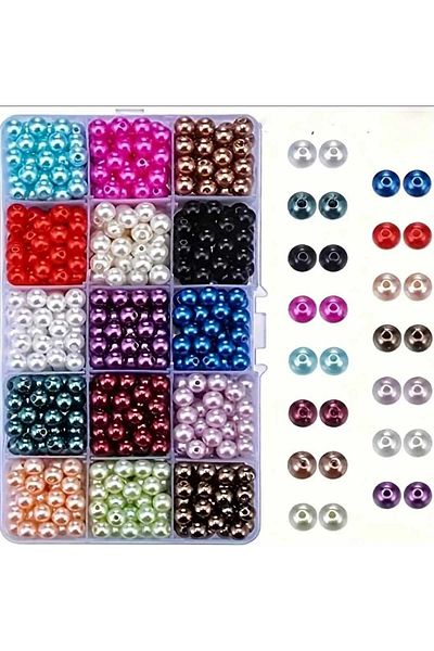 yiğit aksesuar 15 Colors 150Pcs 8mm Glass Pearl Necklace Bangle Jewelry Making Supplies