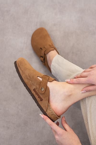 Uniqueqoop Ανατομικές παντόφλες Oslo Cork Sole Suede