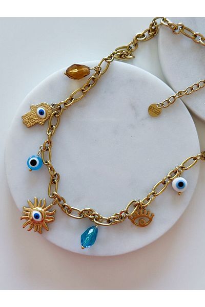 CHARMLUCKY Steel Charm Necklace