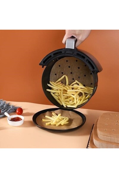 CT STONES 100 Pieces of Air Fryer Baking Paper Disposable Air Fryer Round Perforated Model