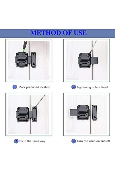 Generic Door Lock Slide Gate Latch Tiny Door Bolt Bathroom Latch Rotate Bolt Gate Latch Door Lock for Cupboa