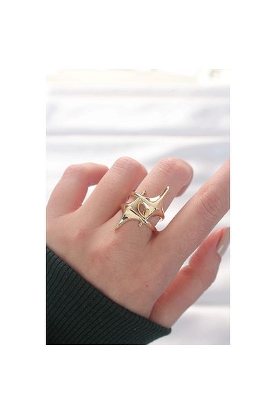 Marsilyan Star Model Gold Color Adjustable Ring - Tj-Byk3144