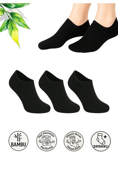 Bambu Women's Seamless Bamboo Socks Invisible at the Ankle Sports Sneaker Socks Premium 3-Pack