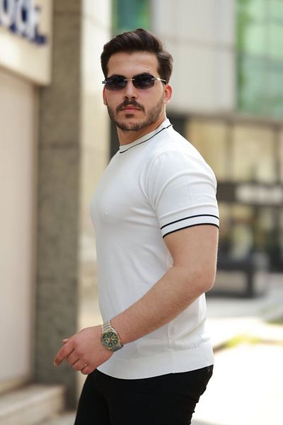 ETİLER COLLECTION Ανδρικό μπλουζάκι με κοντό μανίκι Modavera Crew Neck Rib