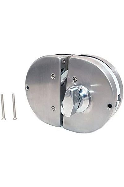 NUZAMAS Upgraded Double Glass Door Lock Stainless Steel, Frameless Door Hasps for 10-12mm Glass