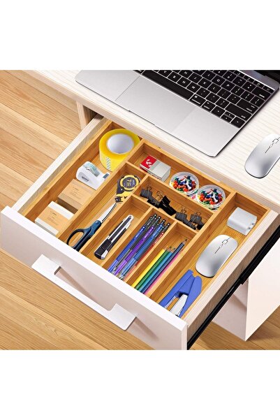 OEM Cutlery organiser, adjustable, bamboo, 8 compartments, easy to clean