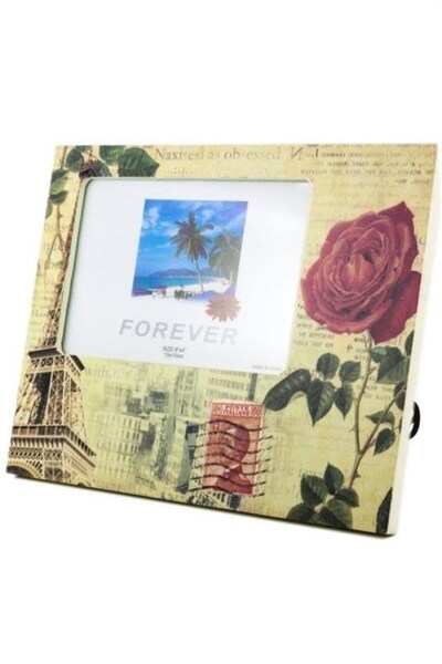 Tahtakale Toptancısı BUFFER® Decotown Decorative Patterned Frame Rose Motif Photo Frame