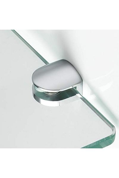 Generic Sayayo Chrome Glass Shelf Brackets - Wall Mounted Metal Glass Clamp Supports, 4 Pcs, Adaptive 5-8MM