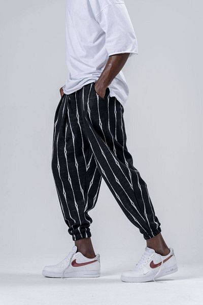 SUPERBLUE Unisex Etkink Pattern Summer Digital Printing Modern Baggy Trousers