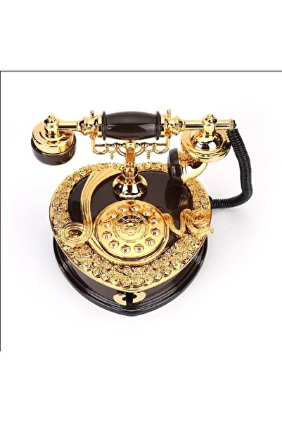 hediyeconcepti Retro Avrupa Tarzı Telefon Şekilli Müzik Kutusu Yaratıcı Takı Depolama Organizatör Vaka Ev Dekoratif