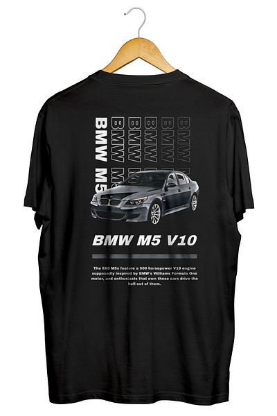 karikatürstore Bmw M5 V10 Front and Back Printed Quality T-Shirt