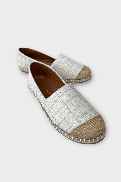 Liger Pantofi de balerină espadrille de zi cu zi pentru damă ALBI